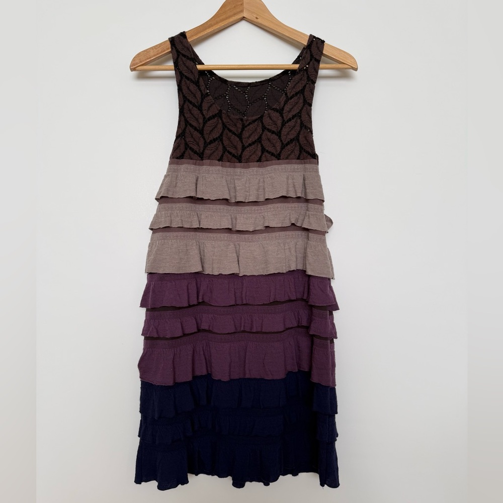Elegant Multicolor Ruffle Layered Dress